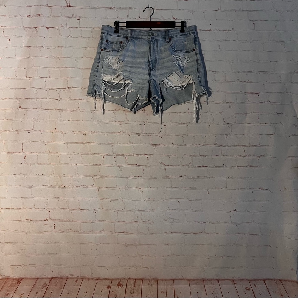 American Eagle Blue Distressed Jean Shorts